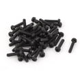 thumbnail image 1 of M2.5x12mm Male Thread Nylon  Pan Head Machine Screws Black 50PCS, 1 of 1