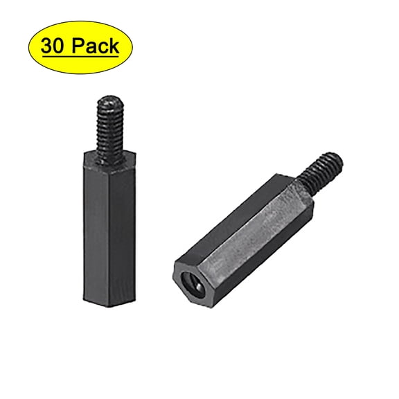 M2.5x15mm+6mm Male to Female Hex Nylon Spacer Standoff 30pcs
