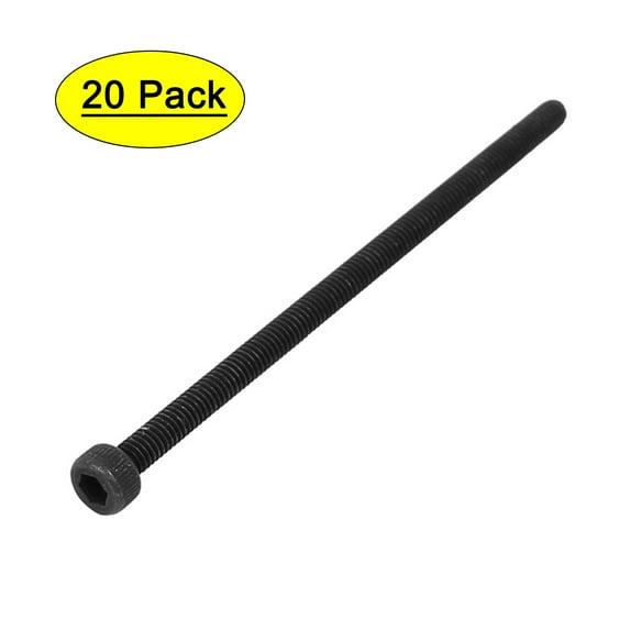 M2.5x50mm Alloy Steel Hex Socket Head Knurled Cap Screw Bolt Black 20pcs