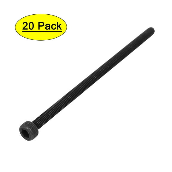 M2.5x50mm Alloy Steel Hex Socket Head Knurled Cap Screw Bolt Black 20pcs