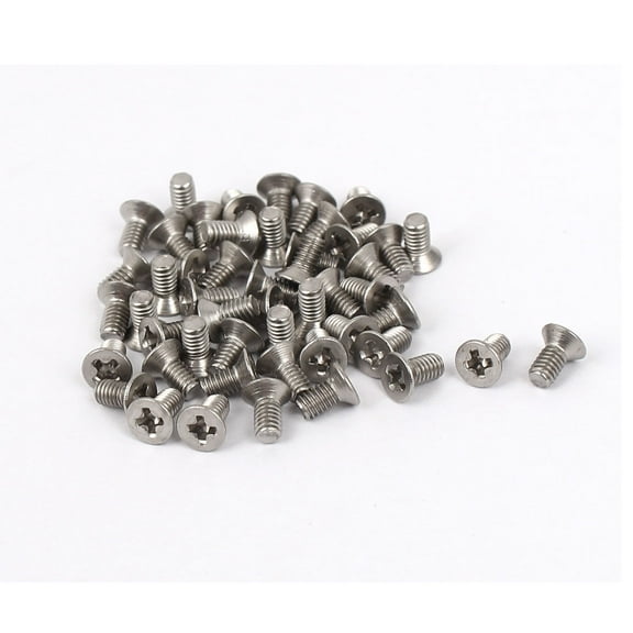 M2.5x5mm 304 Stainless Steel Flat Countersunk Head Machine Screws 50pcs