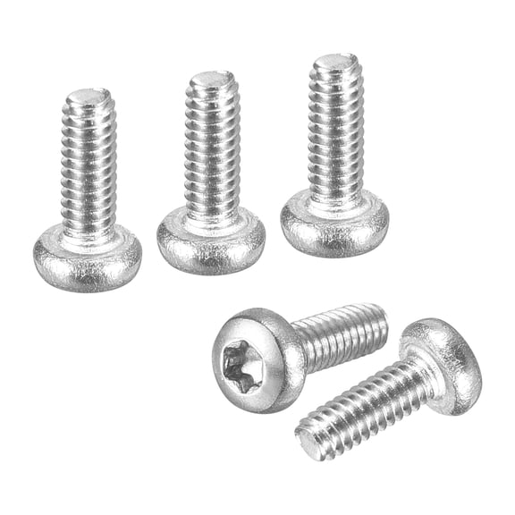 M2.5x6mm Pan Head Torx Security Screw - 20Pack - Good for Machinery - 316 Stainless Steel Button Head Torx Bolt Star Drive Security Fasteners - Silver Tone