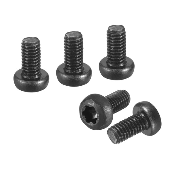 M2.5x6mm Pan Head Torx Security Screw - 50Pack - Good for Machinery - Carbon Steel Button Head Torx Bolt Star Drive Security Fasteners - Black