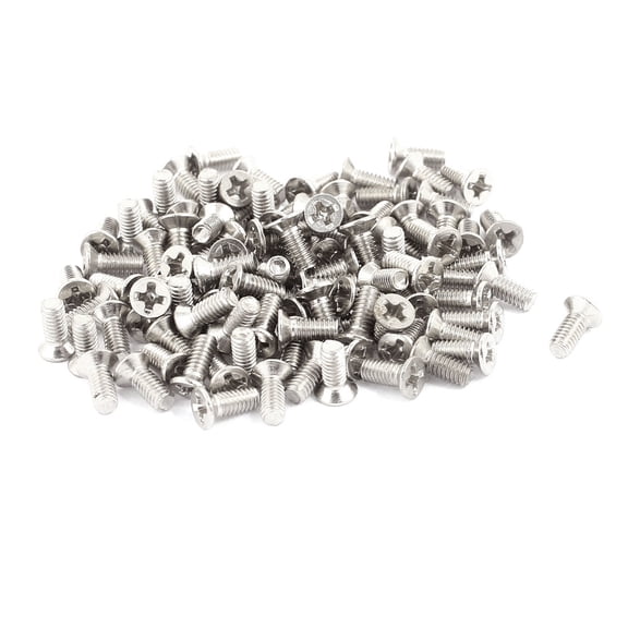 M2.5x6mm Stainless Steel  Flat Countersunk Head Machine Screws 100pcs