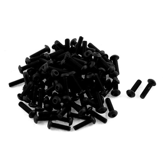 M2.5x9mm Thread 10.9 Alloy Steel Button Head Hex Socket Cap Screw Bolt 100pcs