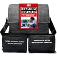 thumbnail image 1 of M2 BASICS Premium First Aid Kit (Includes 2 Mini Kits + Stylish Bag) Executive Gray, 1 of 7