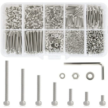 240-Piece Metric Nuts, Bolts, Screws & Lock Washers Assortment - Steel Hardware Kit