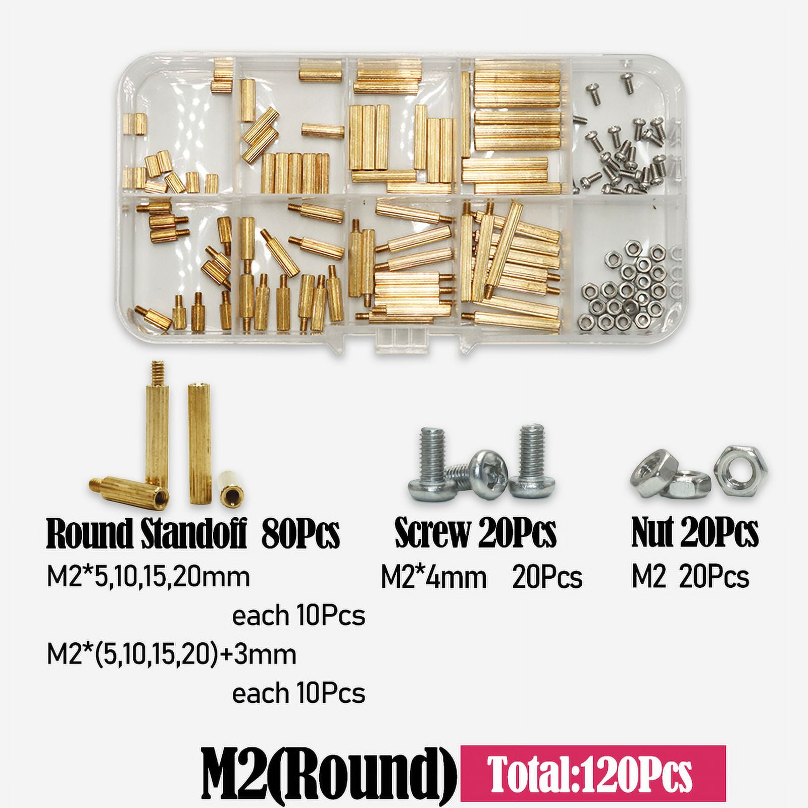 M2 M2.5 M3 M4 M5 Motherboard Standoffs Screws Nuts Kit for DIY