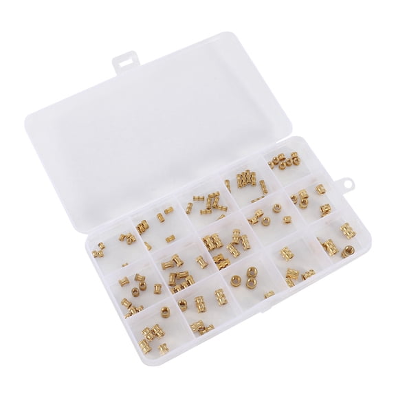 M2 M3 M5 Female Thread Knurled Brass Threaded Insert Embedment Nut for 3D Printing Threaded Heat Set Inserts,brass color