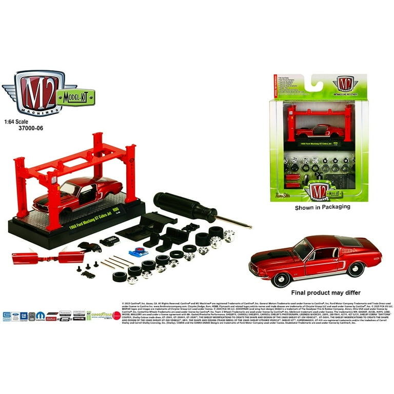M2 MACHINES 1:64 MODEL-KIT & AUTO-LIFT 68 Ford Mustang GT