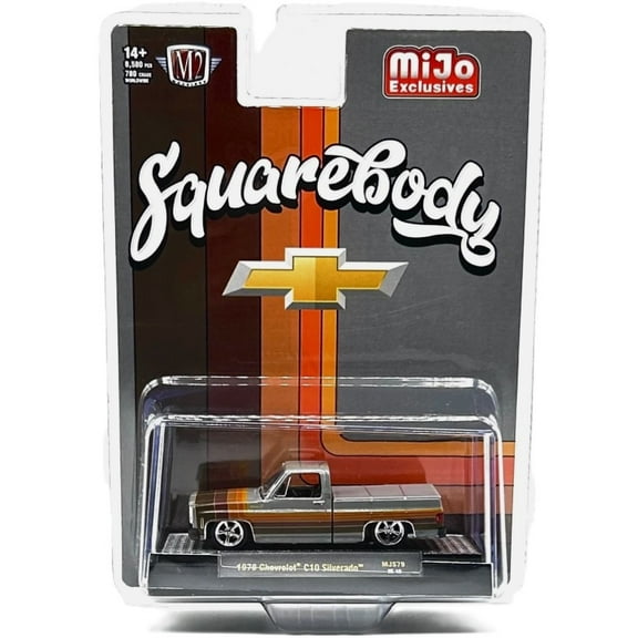 M2 Machines 1:64 1978 Chevrolet C10 Silverado Squarebody Pickup Truck Cool Grey Hobby Exclusive
