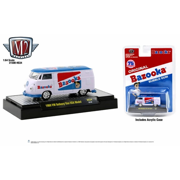 M2 Machines 1:64 Bazooka Bubble Gum 1960 Vw Delivery Van Usa Model Release Hs34