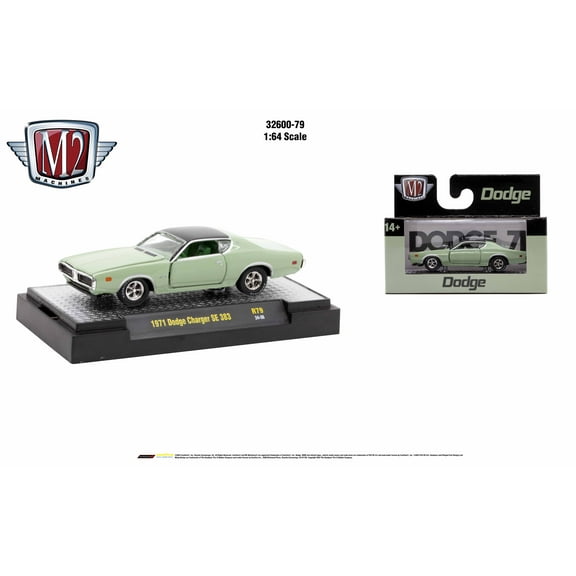 M2 Machines 1:64 Detroit Muscle Release 79 1971 Dodge Charger Se 383