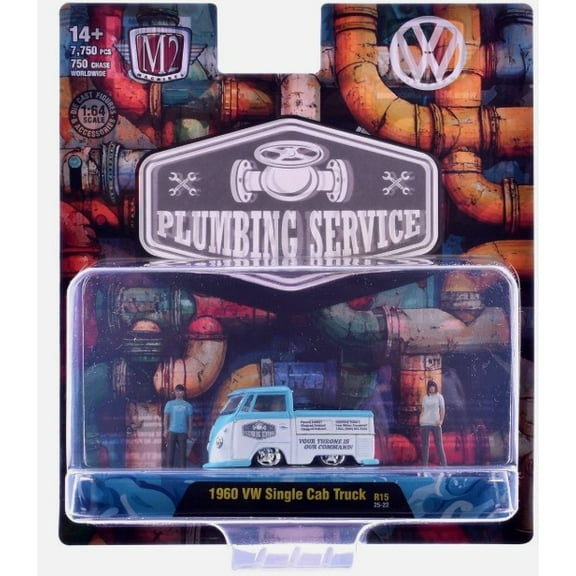 M2 Machines 1:64 R15 1960 Vw Single Cab Truck Plumbing Service