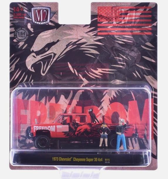 M2 Machines 1:64 R15 1973 Chevrolet Cheyenne Super 30 4X4 Freedom