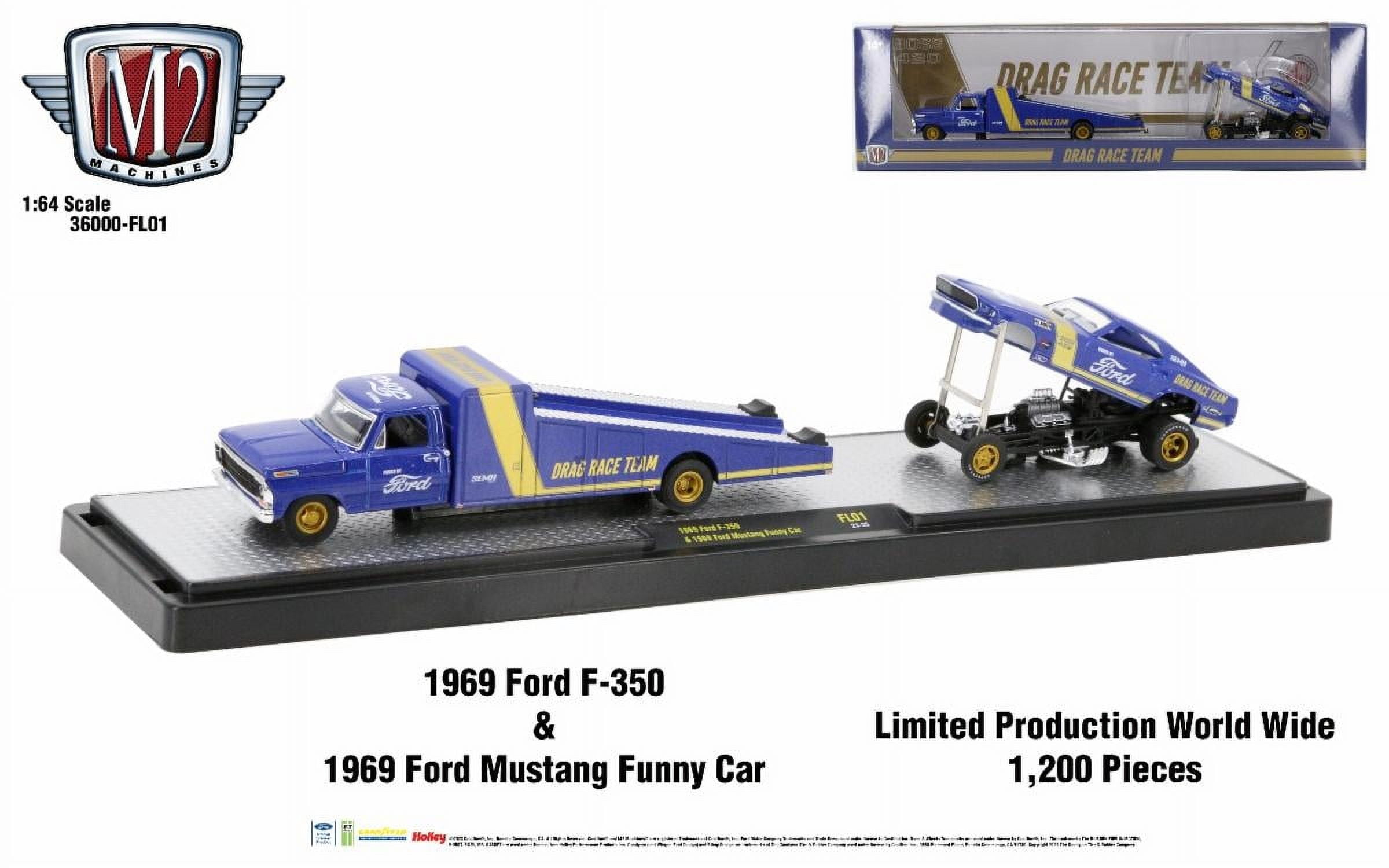 Amazon.com: Ford F-350#2 Ramp Truck Blue and 1969 Ford