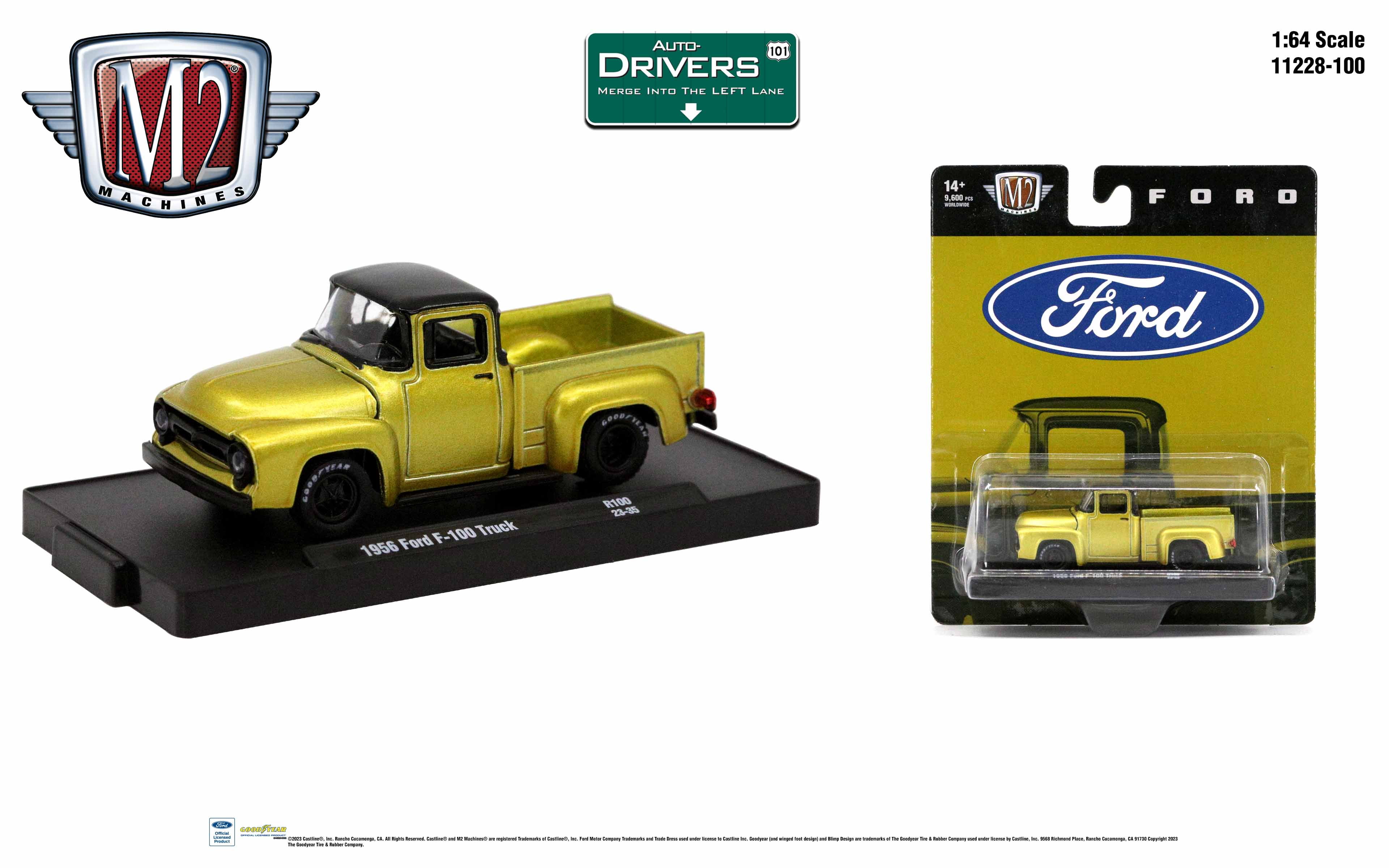M2 Machines Auto-Drivers 1:64 R100 1956 Ford F-100 Truck - Walmart.com