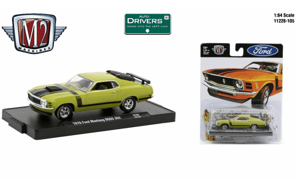 M2 Machines Auto-Drivers 1:64 R105 1970 Ford Mustang Boss 302 - Walmart.com