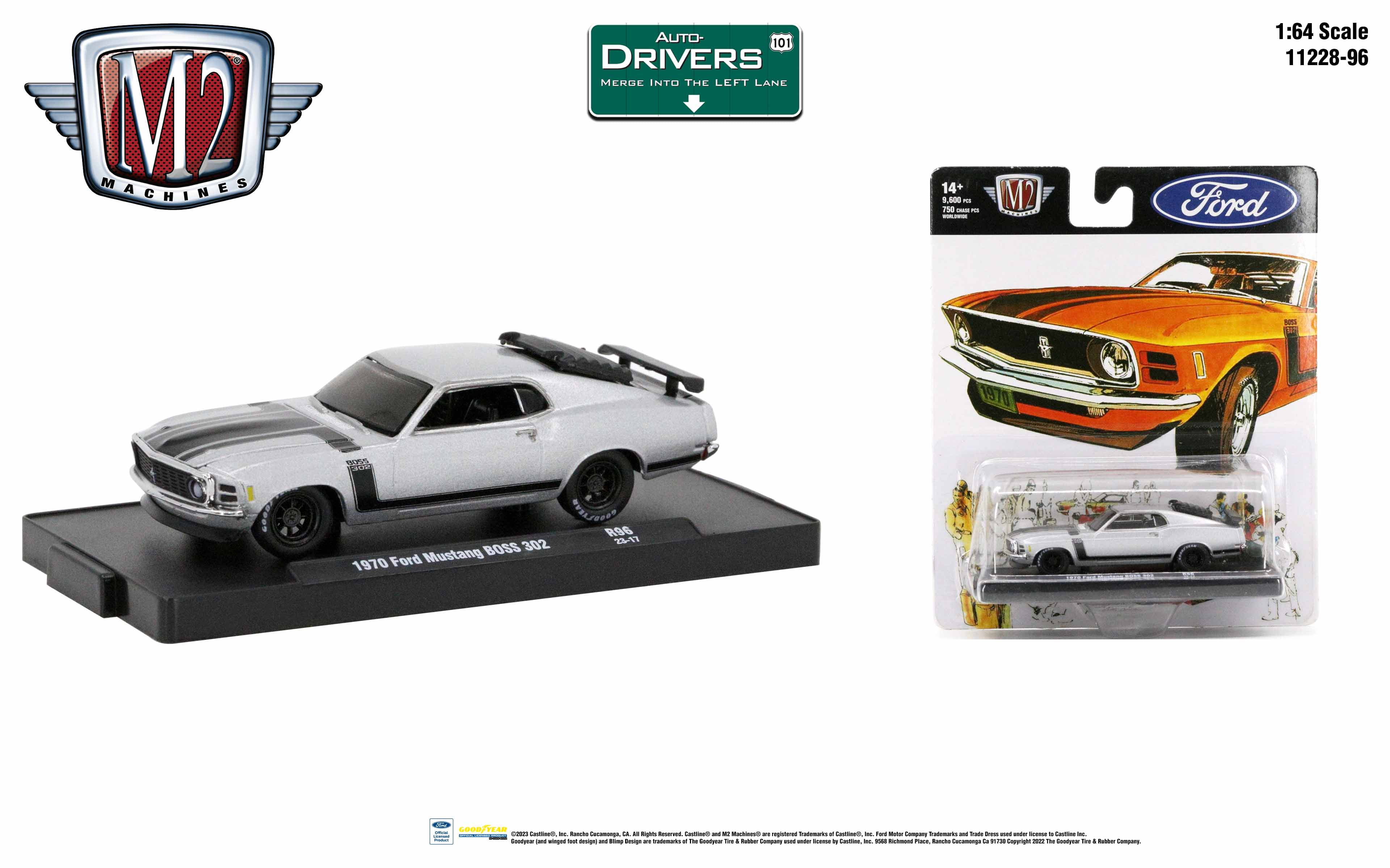 M2 Machines Auto-Drivers 1:64 R96 1970 Ford Mustang Boss 302 - Walmart.com