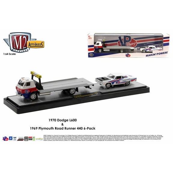 M2 Machines Auto Hauler 43 1970 Dodge L600 & 1969 Plymouth Road Runner Vp Racing