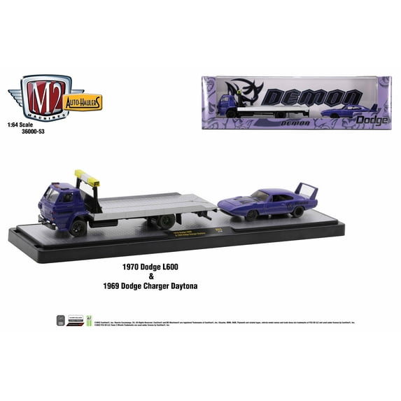 M2 Machines Auto Hauler 53 1970 Dodge L600 & 1969 Dodge Charger Daytona