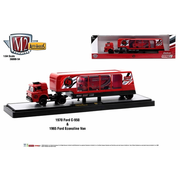 M2 Machines Auto Hauler 54 1970 Ford C-950 & 1965 Ford Econoline Van