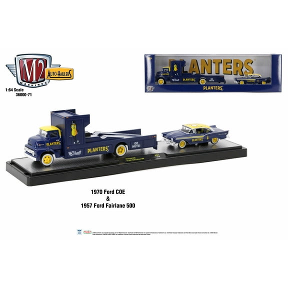 M2 Machines Auto Hauler 71 1970 Ford Coe And 1957 Ford Fairlane 500