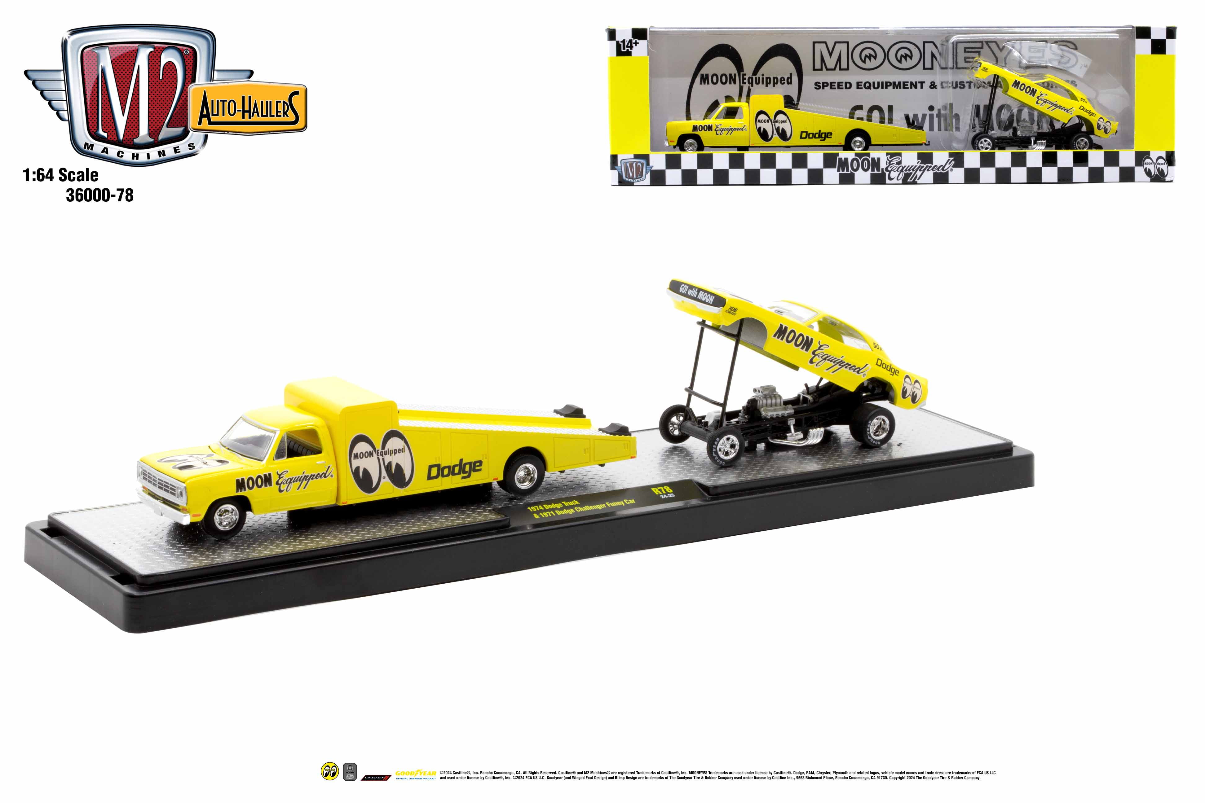M2 Machines Auto Hauler 78 1974 Dodge Truck 1971 Dodge Challenger
