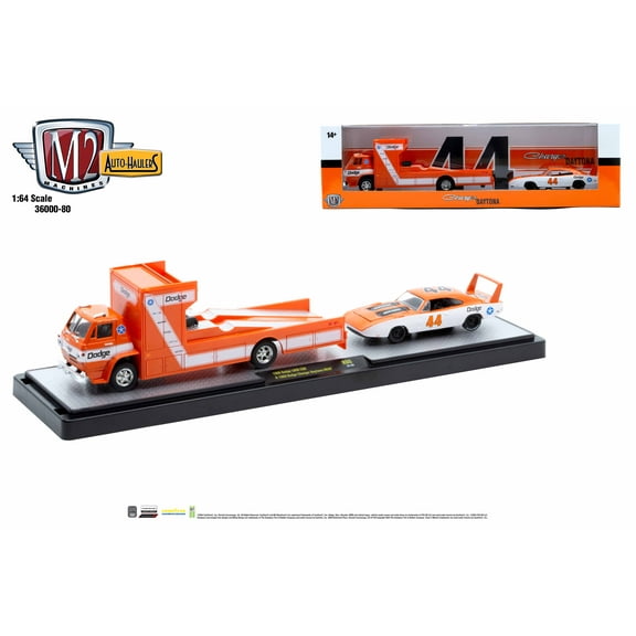M2 Machines Auto Hauler 80 1966 Dodge L600 Coe 1969 Dodge Charger Daytona