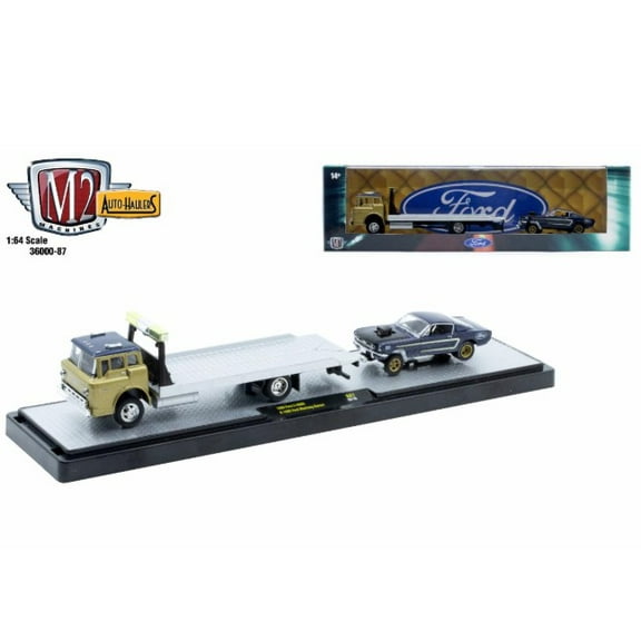 M2 Machines Auto Hauler 87 1990 Ford C-8000 1966 Ford Mustang Gasser