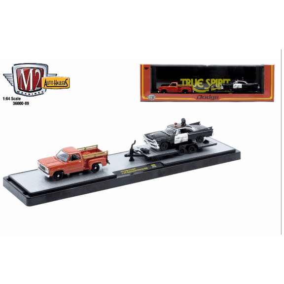 M2 Machines Auto Hauler 89 1978 Dodge True Spirit And 1957 Dodge Cornet Police