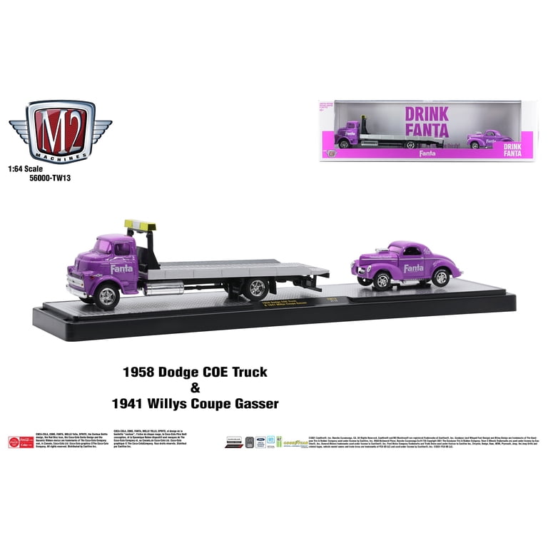 M2 Machines Auto Hauler Tw13 1958 Dodge Coe Truck & 1941 Willys