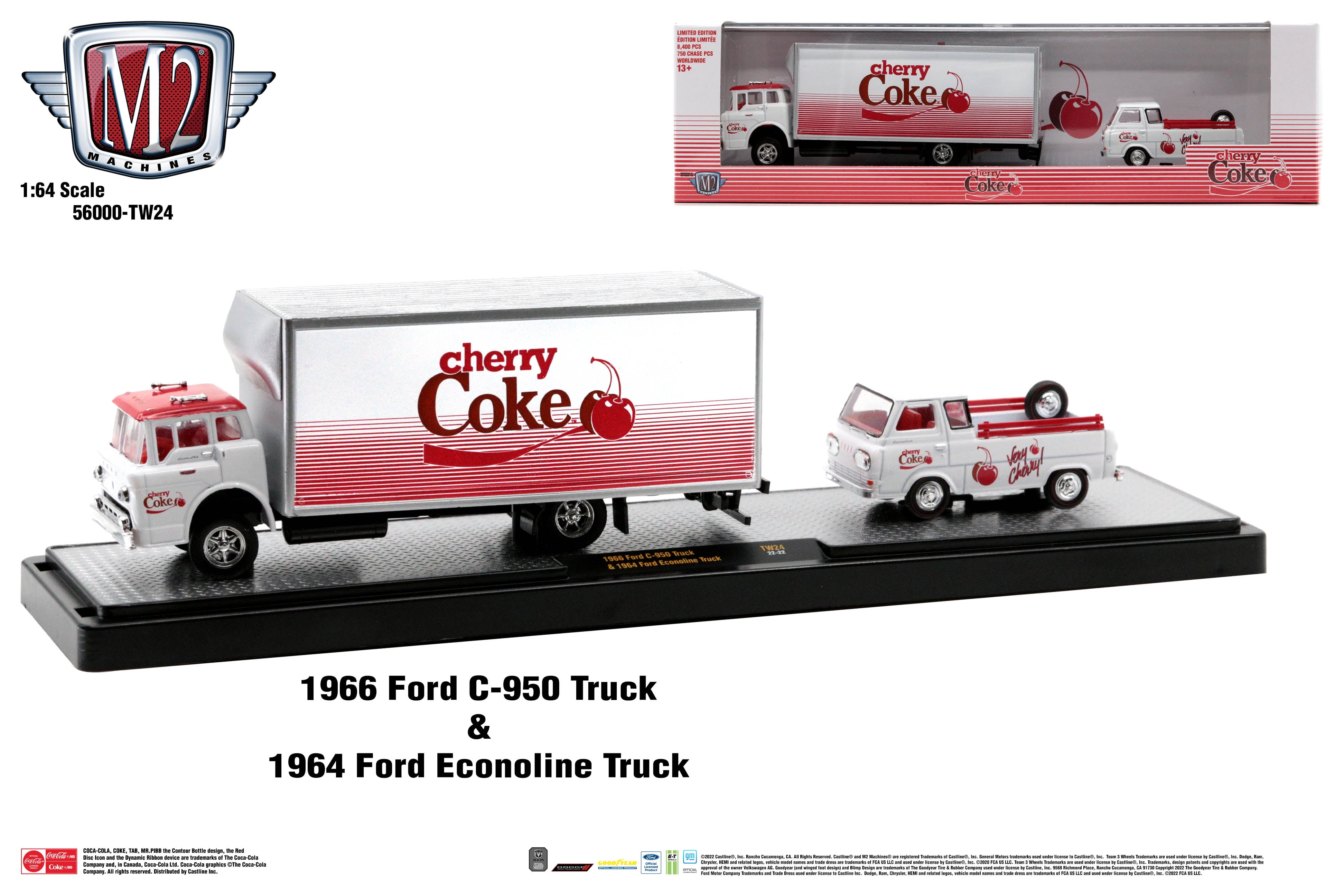 M2 Machines Auto Hauler Tw24 1966 Ford C950 Truck & 1964 Ford