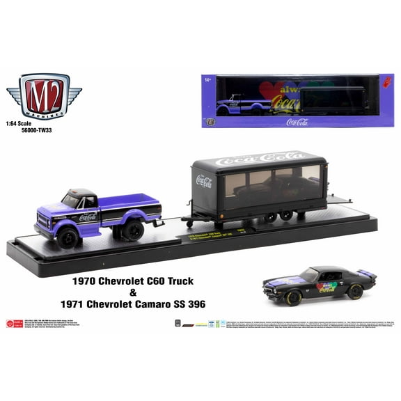 M2 Machines Auto Hauler Tw33 1970 Chevrolet C60 Truck 1971 Chevy Camaro Ss