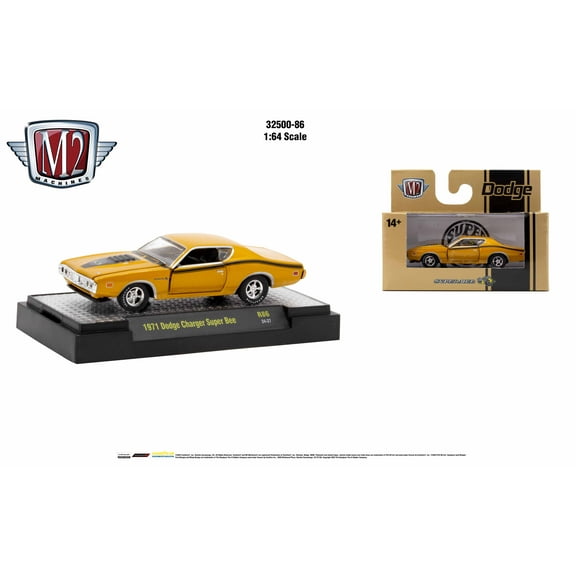M2 Machines Auto Trucks 1:64 1971 Dodge Charger Super Bee Rel 86