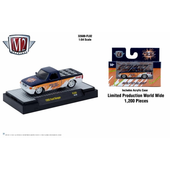M2 Machines Fun Lines 1:64 Sema 1995 Ford Ranger Fl02 Sound Blast