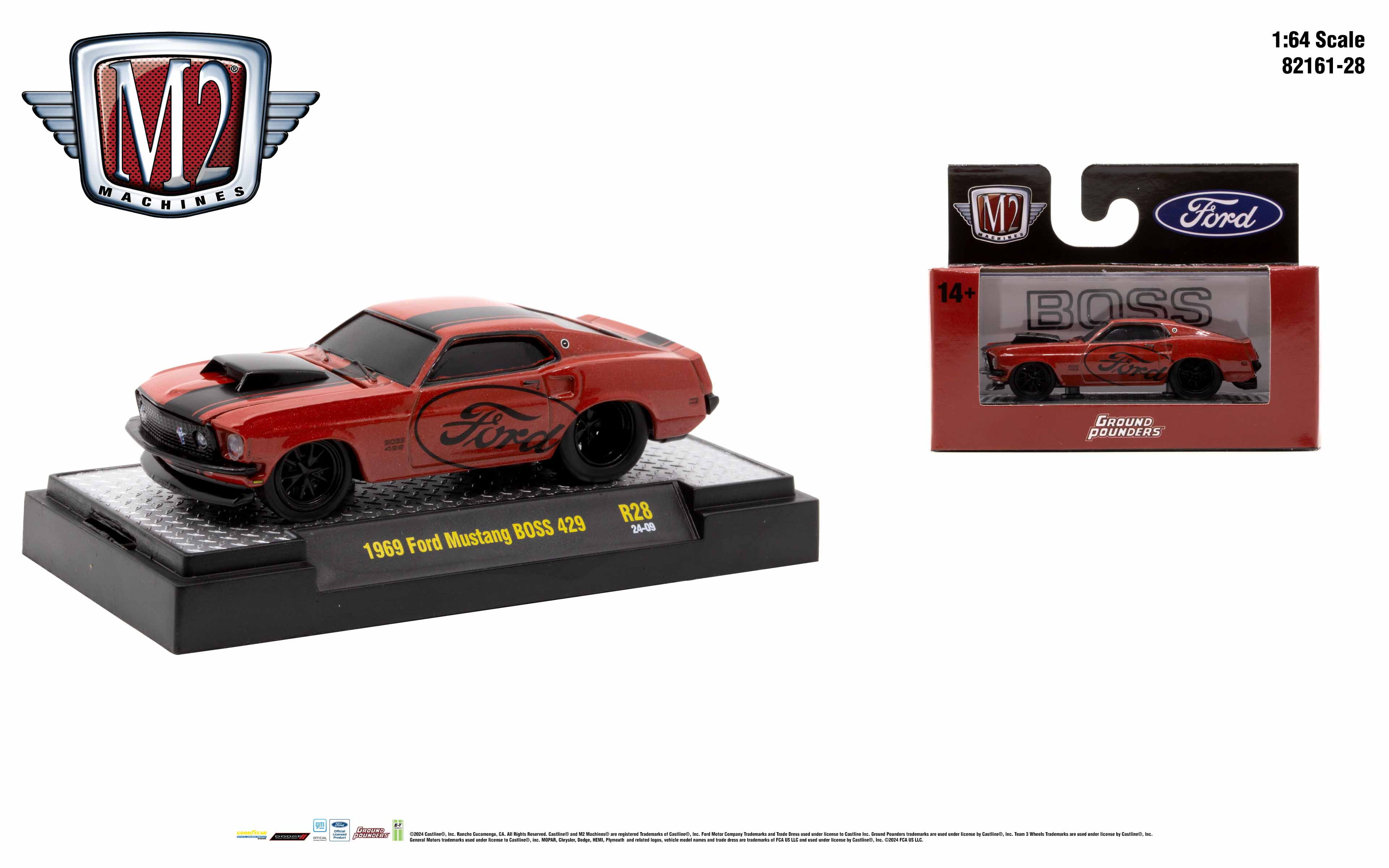 M2 Machines Ground Pounder R28 1969 Ford Mustang Boss 429 - Walmart.com