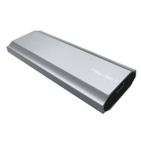 M2 NVMe SSD HDD Case 5Gbps M.2 Case NGFF To USB 3.1 External SSD Enclosure Adapter Type-C 3.1 Solid State Drive Hard Drive Box (Silver)