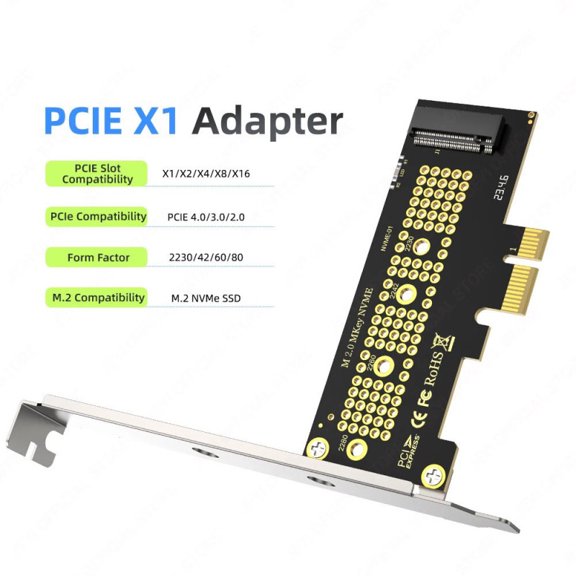 M2 NVMe to PCIe X1 Converter Card Conversion Card, PCIe 3.0/4.0 M.2 SSD Adapter