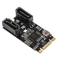 thumbnail image 1 of M2 PCIE NVMe SATA6G 2 Port III 6Gb/S M.2 22X42 M Key and B Key Controller Adapter Card JMB582,1 x Add On Card,Black, 1 of 6