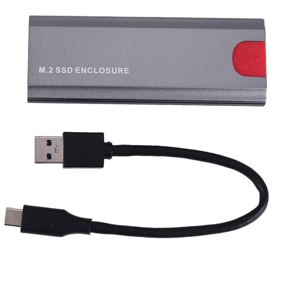 M2 SSD Case M.2 To USB 3.1 Gen 2 10Gbps NVMe SSD Enclosure for NVMe PCIE M Key/ (B+M) Key SSD Hard Disk, M2 SSD Case AC,1 x M.2 SSD Enclosure 1 x USB-C to USB-A Cable,Grey
