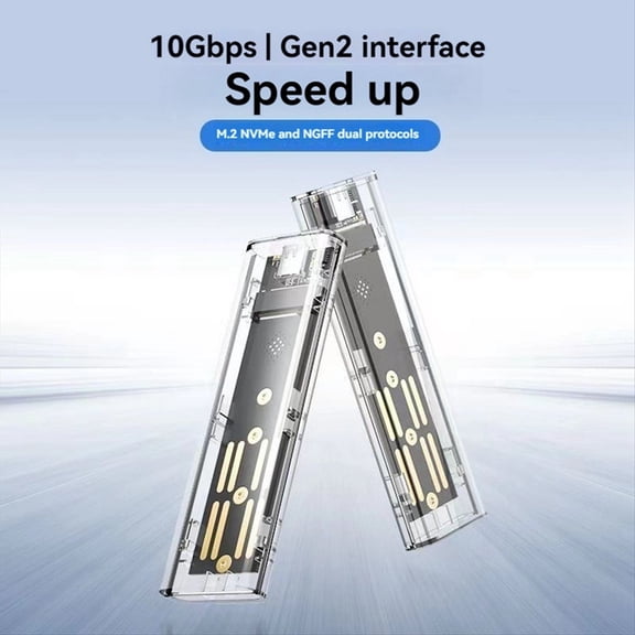 M2 SSD Enclosure M.2 NVMe+NGFF Dual Protocol SSD Enclosure USB 3.2 Gen2 10Gbps Transparent External Drive Case for PC C