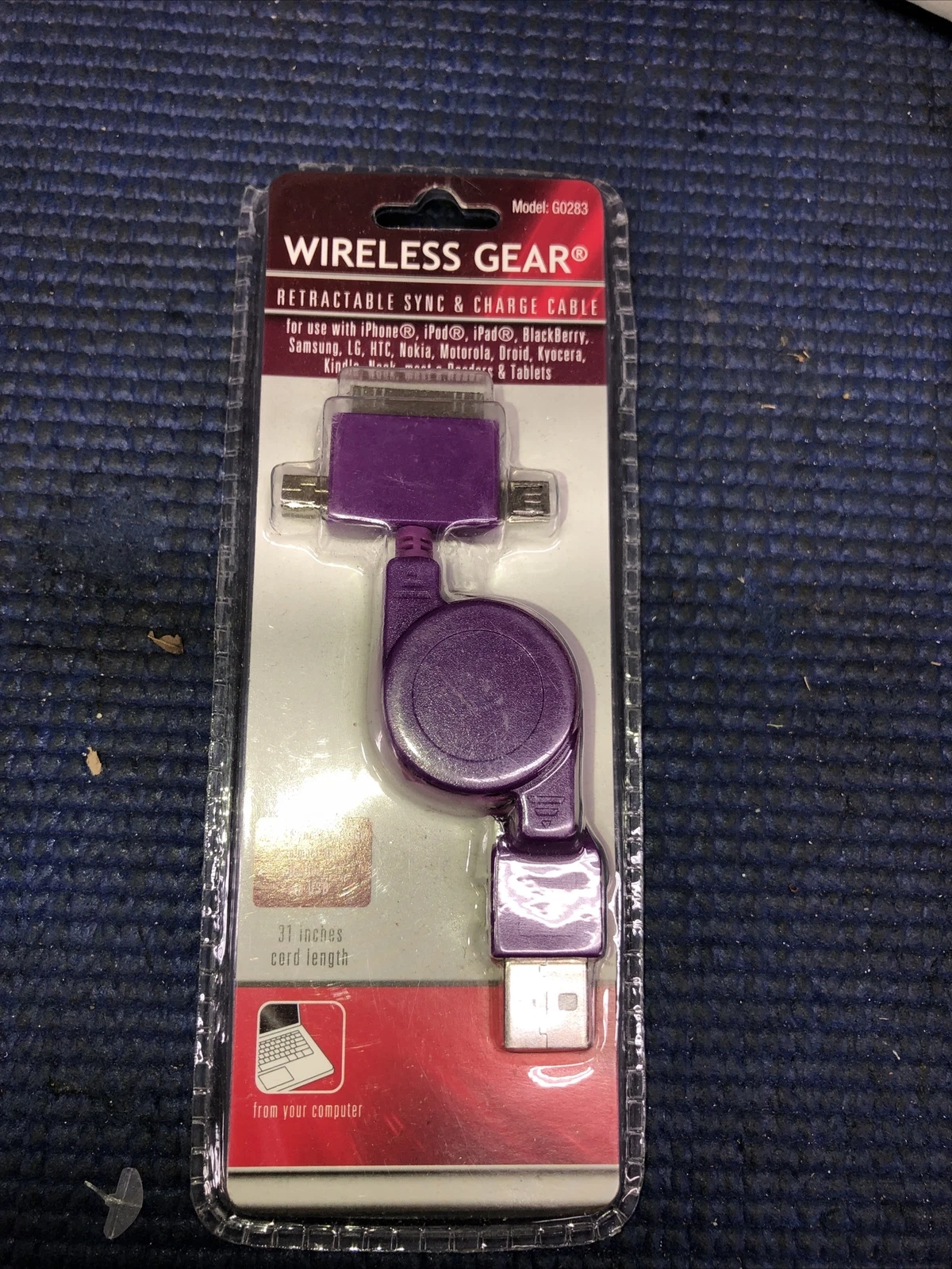 M2- Wireless Gear Retractable Sync & Charge Cable Model: G0283 Purple