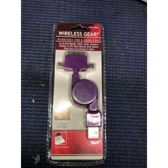 M2- Wireless Gear Retractable Sync & Charge Cable Model: G0283 Purple