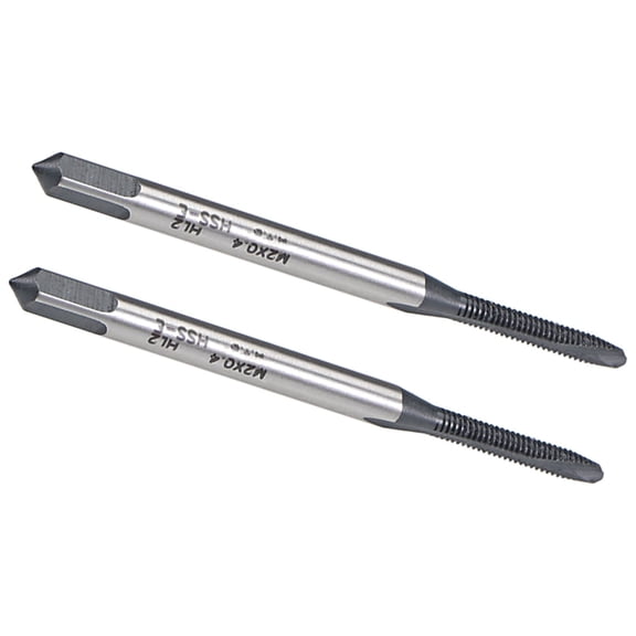 M2 x 0.4 Spiral Point Threading Tap H2 Tolerance High Speed Steel TICN Coated Round Shank with Square End, 2pcs