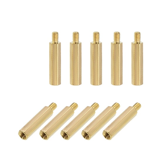 M2 x 12 mm + 3 mm Male to Female Hex Brass Spacer Standoff 50 Pcs