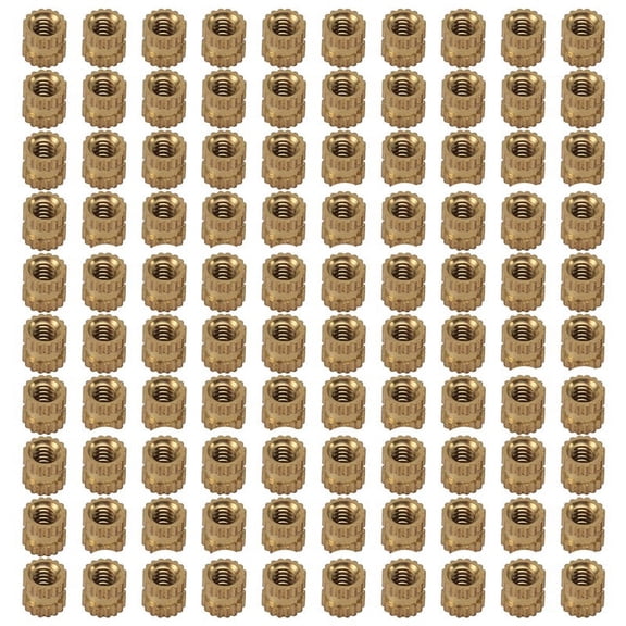 HOT M2 x 3mm Brass Cylinder Knurled Threaded Round Insert Embedded Nuts 100pcs