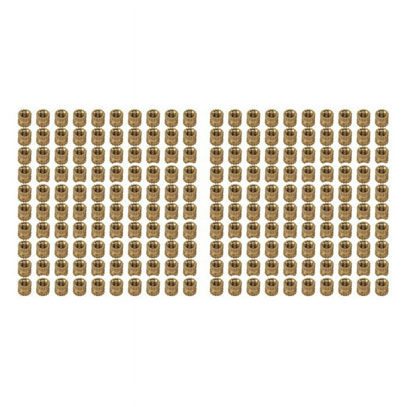 M2 x 3mm Brass Cylinder Knurled Threaded Round Insert Embedded Nuts 200Pcs,200(+/-2%) x knurled nuts,brass tone