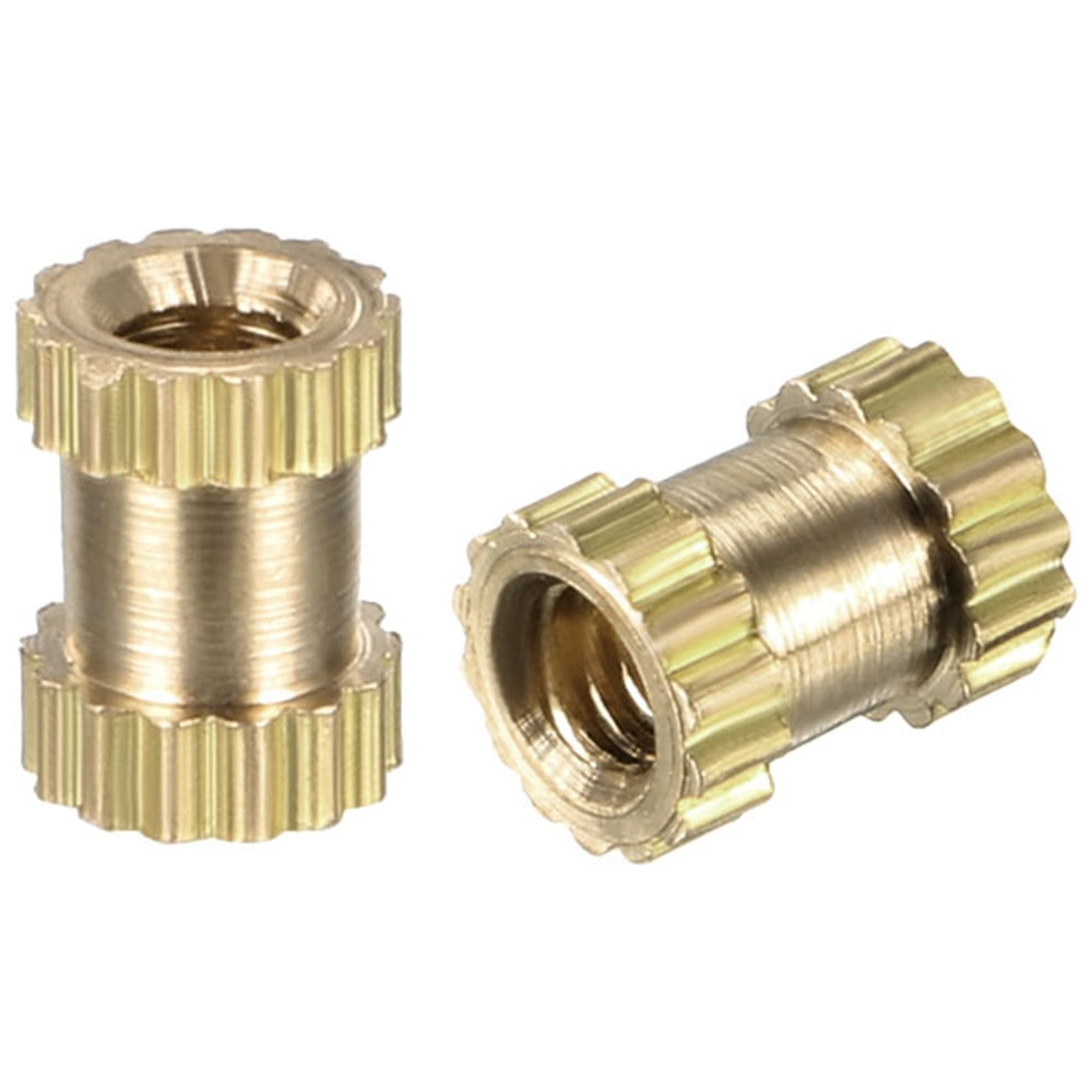 30 Pièces Inserts Filetés M2 En Laiton à Molettes - Longueur 5mm, Diamètre 3.5mm, Pour Fixations Dans Le Bois, Plastique