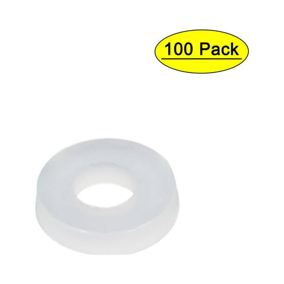 M2 x 5mm x 1mm Nylon Flat Pads Insulating Washers Gaskets Fastener White 100Pcs